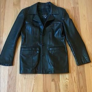 Women’s calf skin biker jacket